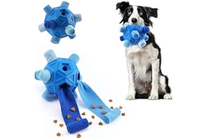 Yikko Interactive Snuffle Ball, Upgraded Chew Dog Toys for Aggressive Chewers, Cloth Strip Hiding Food for Small Medium Dogs (Winter Blue)