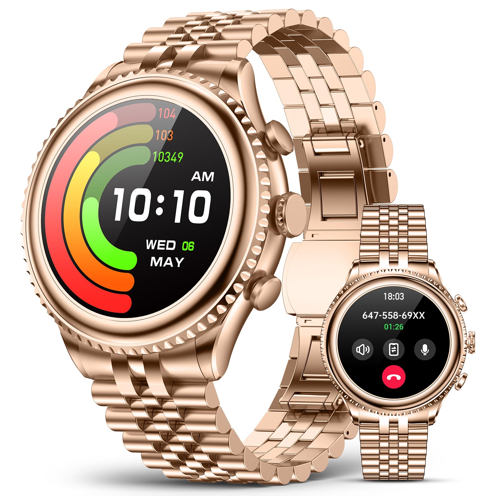 Photo 1 of High-end Luxury Smart Watch for Men, Rotating Dial (Axe-Cut Bezel) Smartwatch, 1.32" AMOLED Display, Heart Rate, Blood Pressure, SpO2, Sleep Monitor, Stainless Steel Build, Compatible Android and iOS