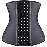 YIANNA Waist Trainer for Women Latex Underbust Waist Corsets Cincher Hourglass Body Shaper 4 Hooks