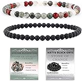NCB 2.3-Piece 4mm Natural Crystal Gemstone Stretch Bracelets &ndash; Handmade Reiki Energy Healing Jewelry for Meditation,Yoga, Unisex
