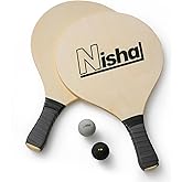Nisha - Paddle Ball Set, Complete Set with 2 Pro Balls, 2 Rackets and Paddle Grips, Interactive Indoor, Outdoor and Beach Game, Comes in a Durable Plastic Case