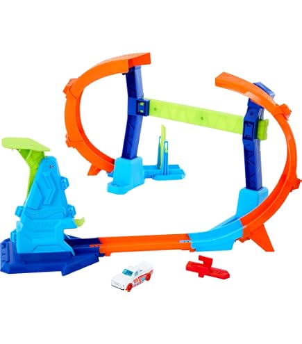 Hot Wheels Multi-Loop Race Off Playset - Toy Race Track With 5 Loops, Up To 25 Inches, For 1-2 Players