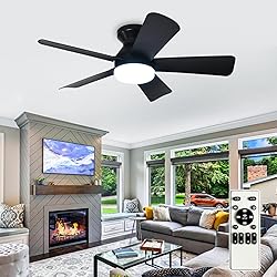 Depuley Modern Ceiling Fan with Light: 35-Inch
