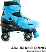 Xootz Kids Quad Skates Beginner Adjustable Roller Skates Blue Black view 5