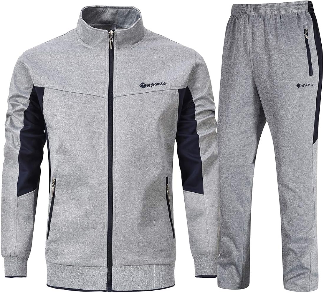 YSENTO Men's Track Suits Sports Sweatsuits Full Zip Jackets