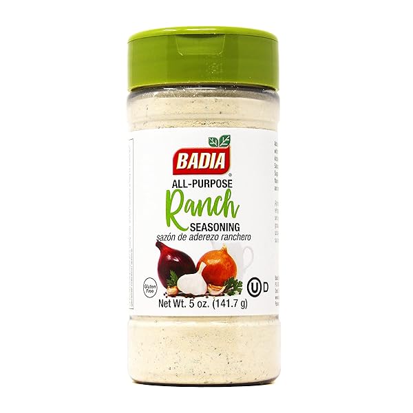 BADIA RANCH SEASONING POWDER, 5 OZ – ALL-PURPOSE RANCH FLAVOR FOR DRESSINGS, DIPS, MEATS, VEGETABLES & SNACKS