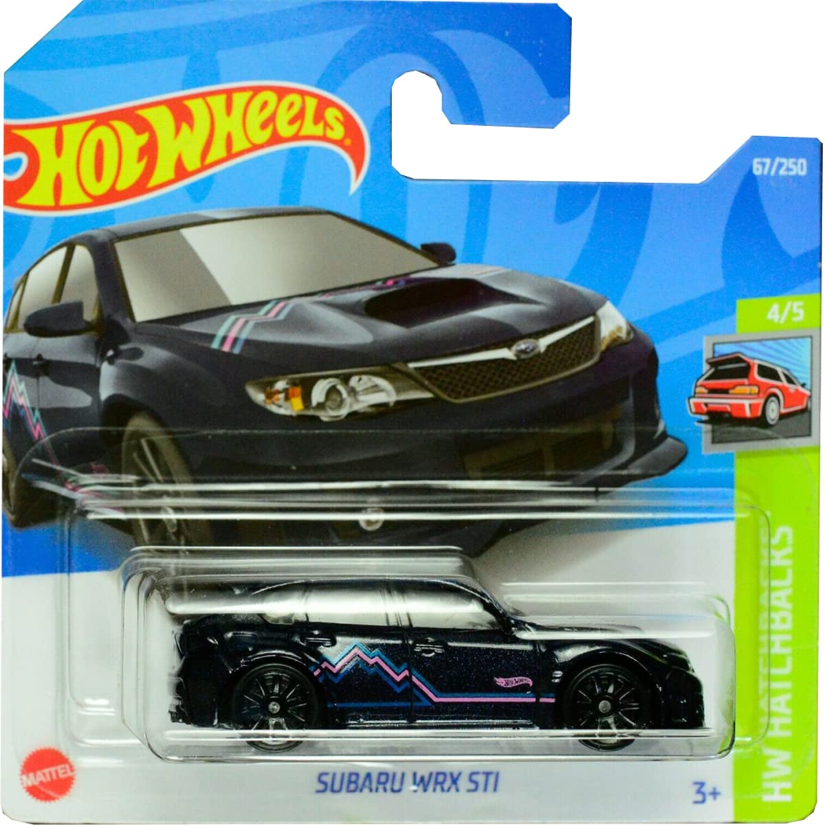 Friki Monkey Hot Wheels Subaru WRX STI HW Hatchbacks 4/5 (67/250) 2022 Short Card + Blister & Card Protector Pack Blister & Card Protector Pack