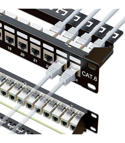 1U 19-inch Rack Mount Patch Panel 24-Port Shielded Network Patch Panel ...