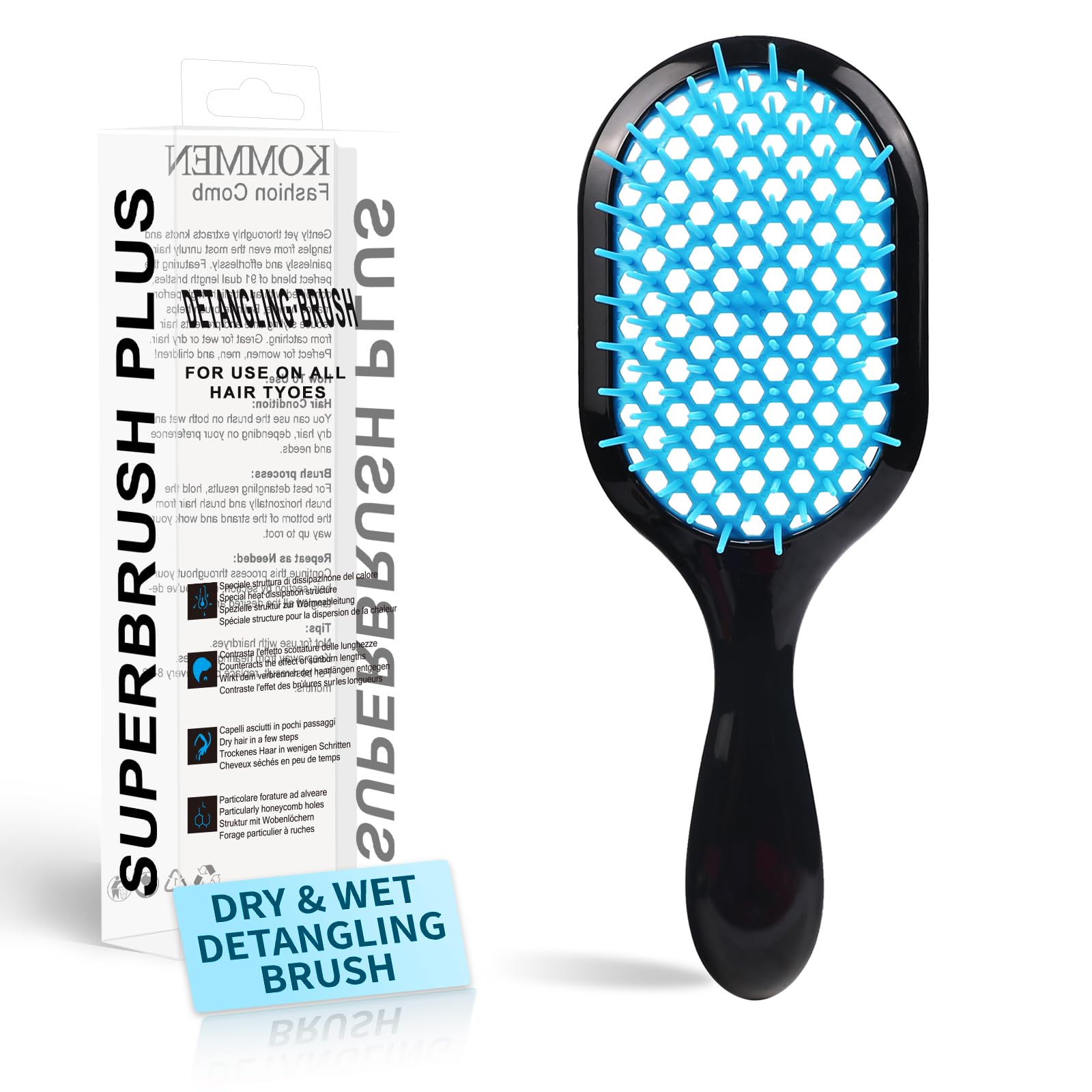 Photo 1 of Detangling Brush,1 Pack Detangler Brush, Gentle & Effective Detangling on Wet or Dry Fragile Hair Types,Ultra-light, Detangling Brsuh ventilated and antistatic hairbrush (Blue)