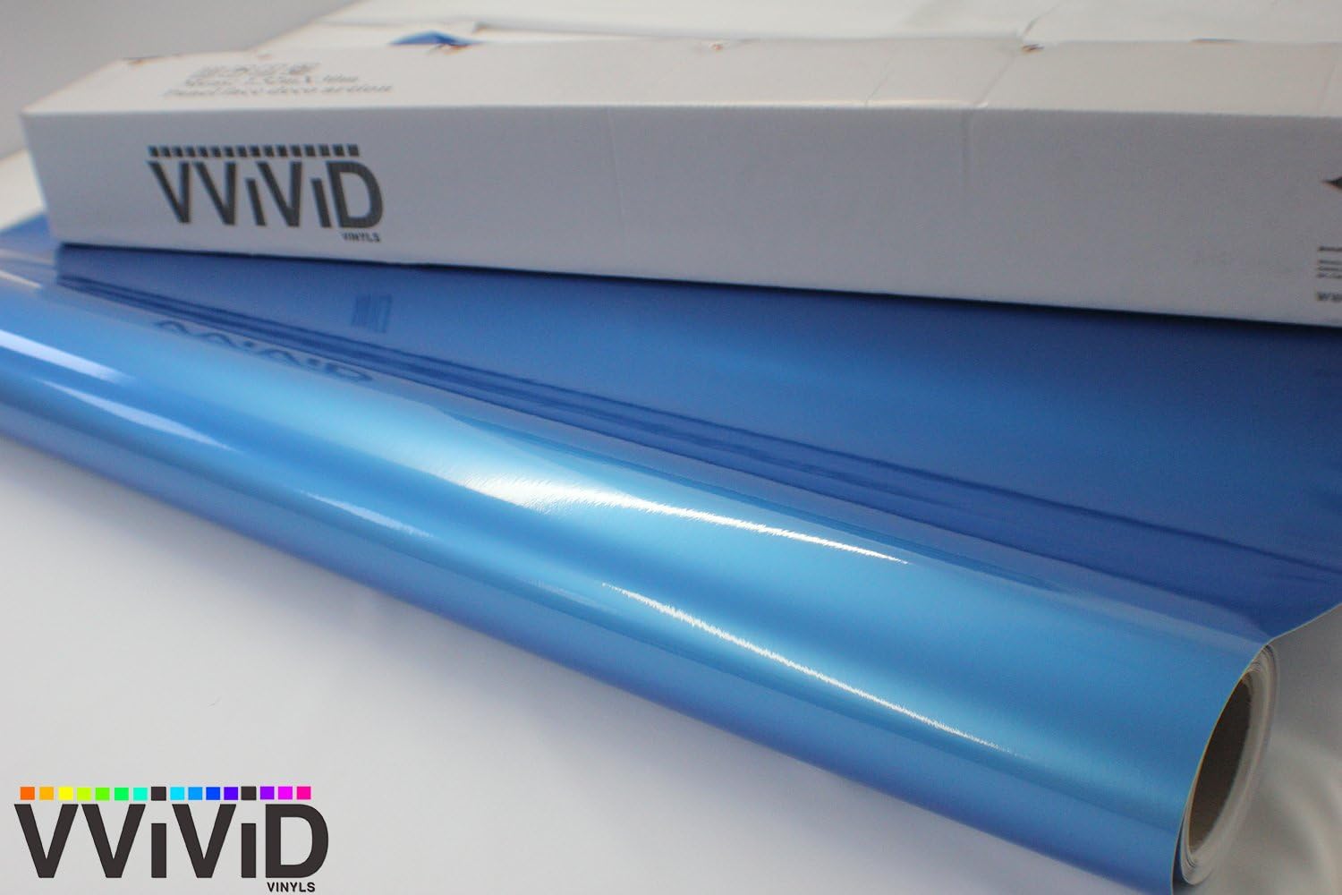 Blue Gloss 5ft x 30ft Cast Vinyl Wrap Roll Film Decal Sticker for Car Bike Boat Interior Exterior Air Free Channel Technology VViViD USA