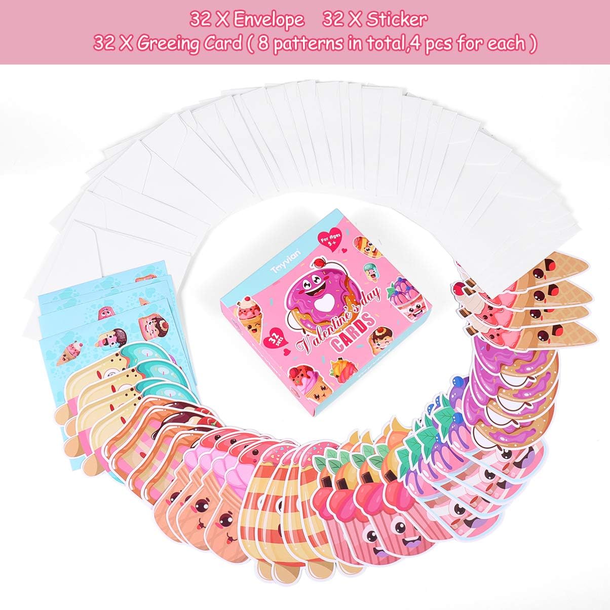 jojofuny 32pcs Greeting Cards, Cards, Paper Dessert Cake Cards for Valentines Day, As Shown - Image 4