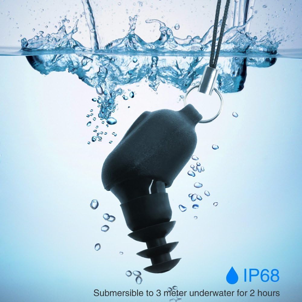 NIUIEMEE Waterproof Bluetooth Earphone Swimming Wireless Monaural V4.2 earbuds 1 Key Control Power ON/OFF Play Pause Music and Answer Hang up the Call Within 15 Meters Across for Underwater Sports