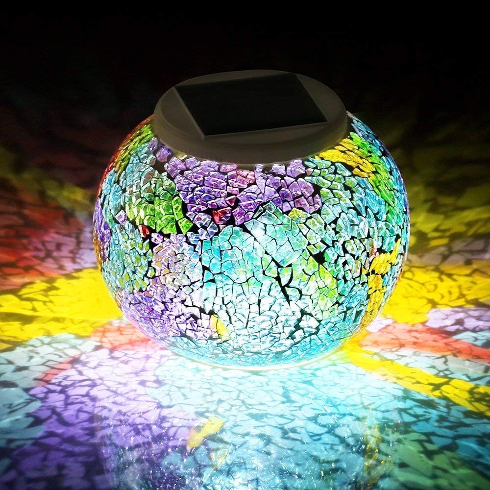 Joyathome Color Changing Solar Powered Glass Ball Garden Lights Solar Table Lights Waterproof Solar Led Night Light for Garden Patio Party Yard Outdoor Indoor Decorations Ideal Gift