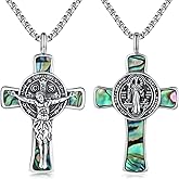 TwoAnts 925 Sterling Silver Patron Saint Medal Necklace Protection Catholic Jewelry Gifts for Men Women