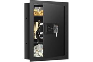 ZOGOLA 25.6" Tall Fireproof Wall Safes Between the Studs 16" Centers, Heavy Duty Electronic Hidden Safe with Removable Shelf, Home Safe for Firearms, Money, Jewelry, Passport