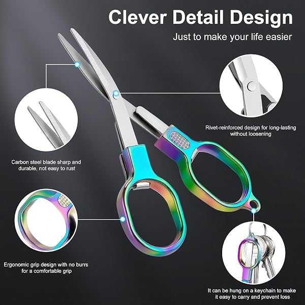 6 PACK FOLDABLE SCISSORS WITH TAPE MEASURE & KEYCHAIN – NURSE, BADGE, MINI, TRAVEL SCISSOR, HOME, OFFICE, CRAFT, SEWING, NURSING ACCESSORIES