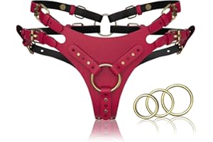 Strap On Dildo Harness Sex Straps Adult Toys for Women Men, Pegging Dildo Adjustable Waist and Thigh Leather Belt with 3 Size