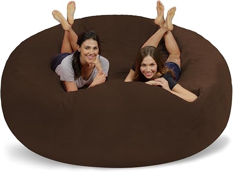 Amazon Com Chill Sack Bean Bag Chair Giant 8 Memory Foam Furniture Bean Bag Big Sofa With Soft Micro Fiber Cover Brown Pebble Furniture Decor