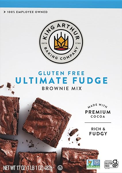 KING ARTHUR, GLUTEN FREE BROWNIE MIX, 17 OUNCE