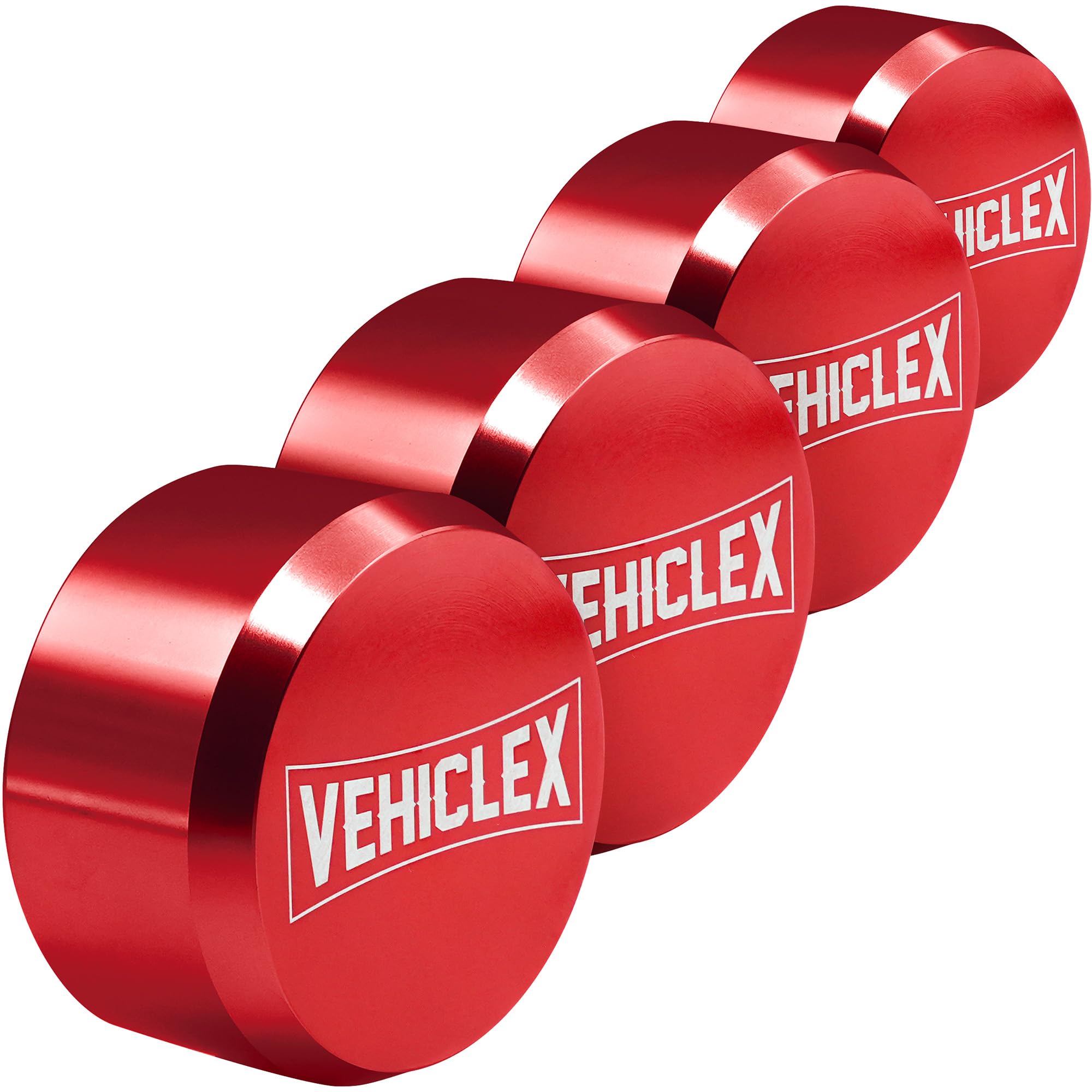 Photo 1 of Vehiclex 4-Pack Heavy-Duty Puck Lock Set – Keyed Alike, Hidden Shackle Lock – Rust-Resistant Security for Trailers, Garages, Containers – Red