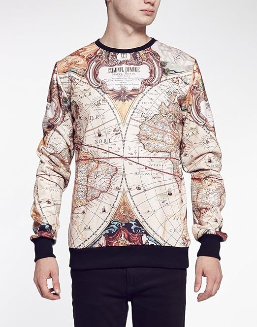 Criminal Damage Clothing Atlas Sweat Pull Homme En Multicolore Amazon De Bekleidung