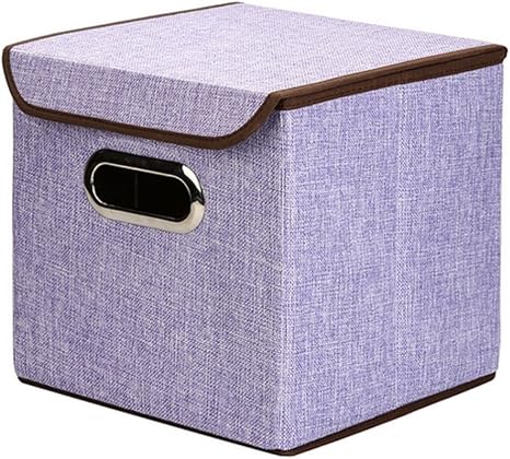Amazon 収納ボックス 不織布 幅25 奥行25 高さ25cm 折りたたみボックス 引き出し お部屋の雑貨の整理にも便利 パープル 収納ケース ボックス オンライン通販