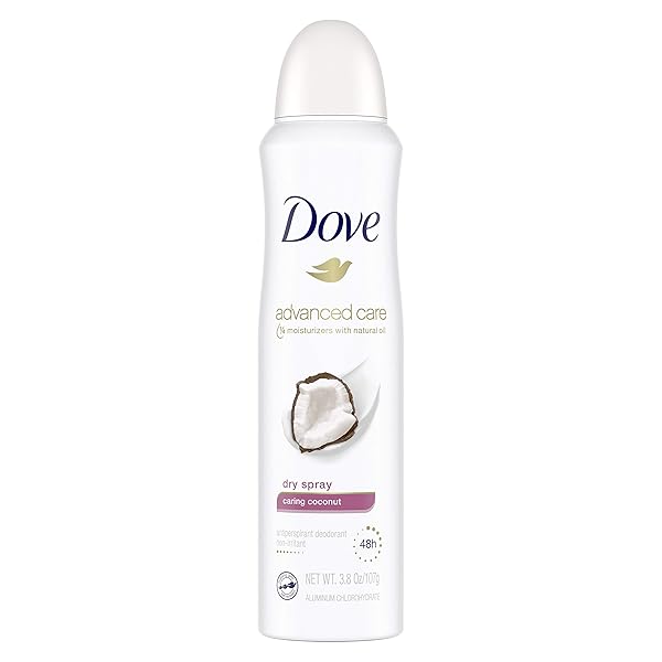 DOVE DRY SPRAY ANTIPERSPIRANT DEODORANT, CARING COCONUT, 3.8 OUNCE