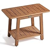 HDPS Shower Bench Seat, Waterproof Poly Lumber Shower Stool, Bathroom Chair with Adjustable Feet, Non-Slip, No Maintenance, B