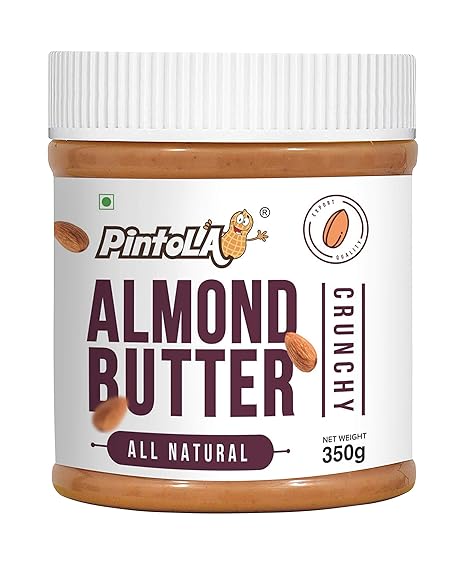 Pintola All Natural Almond Butter (Crunchy) PET Bottle, 350 g