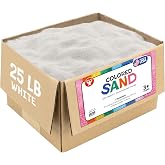 Hygloss Colored Sand for Crafts - 25 lb, White - Vibrant Colorful Fine Sensory Play Sand Art Kits for Kids - Classroom Activities for Children 3 4 5 6 7 8 9 10 11 12 - Safe for Ages 3+