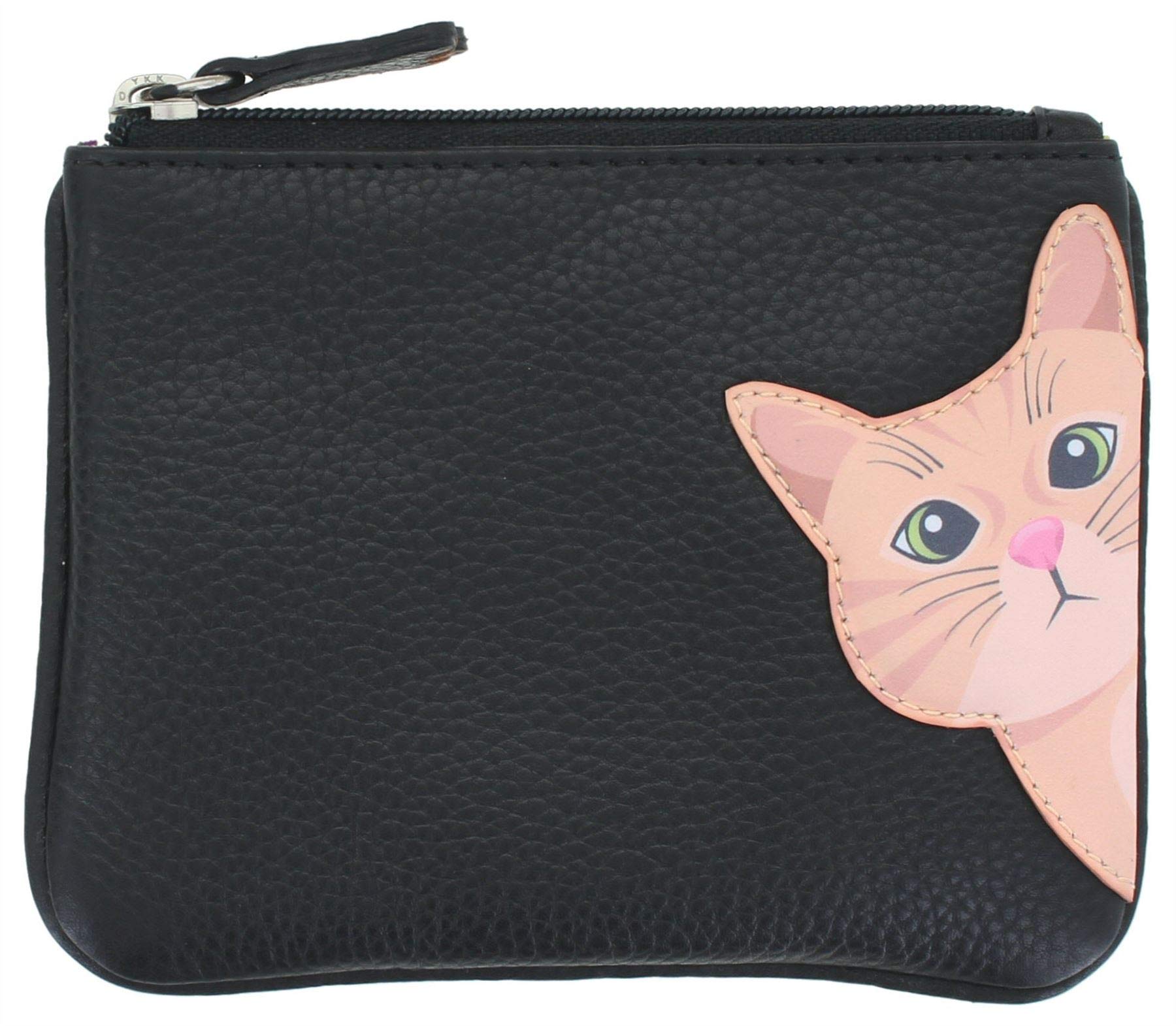Mala Leather Cleo the Cat Collection Leather Coin Purse RFID Blocking 4230_50 Black