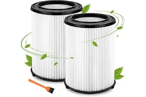 2 Pack Replacement for Ridgid Vacuum Filter, VF4000 Compatible with Ridgid Shop Vac Filter 5-20 Gallon Wet or Dry Vacuums, St