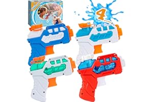 DEKUKAR 4 Pack Water Gun for Kids, Mini Water Pistol for Summer Pool Garden Beach, Water Fight Party Favors Fillers for Boys Girls Outdoor, Squirt Guns Training Toys for Dogs Cats