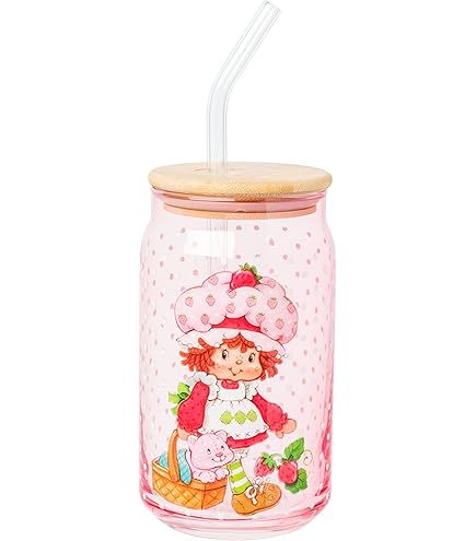 Silver Buffalo Strawberry Shortcake You Are Berry Special Vintage Pink And Green Ombre Stainless Steel Tumbler With Handle And Straw Fits In Standard Cup Holder 40 Ounces - View #5