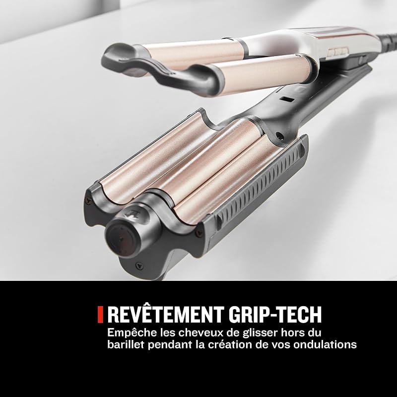 Boucleur à cheveux [Cylindre ajustable: 4 styles d'ondulations] PROluxe (revêtement céramique,Technologie OPTIheat: chaleur constante ciblée,Contrôle digital de température 150-210°C) CI91AW