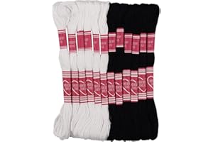 NEWKITA Friendship Bracelet String 12 Skeins, Embroidery Floss Cross Stitch Embroidery Thread Floss Bracelet Making Yarn, Craft Floss (Black and White)