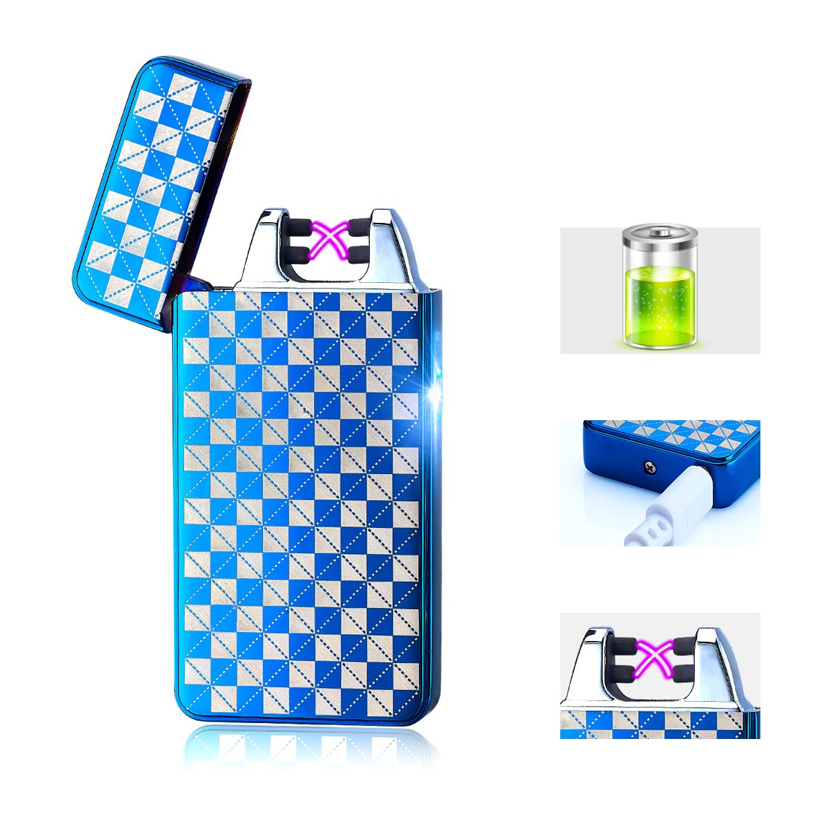 Usb Lighter,Lighters for Men and Women Windproof Usb Rechargeable Arc lighter Electric Lighter Best Gift