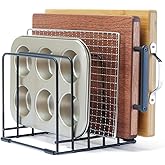 Cutting Board Organizer,Kitchen Cabinet Organizer,Divided Rack with 5 Slots for Baking Trays,Space-Saving Kitchen Storage for Cutting Boards, Cookie Sheet, Thin Pans and Baking Sheets Holder (1pcs)
