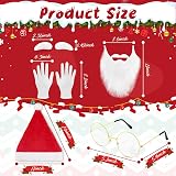 Oerphh Santa Claus Costume Accessory Set Hat Beard Eyebrows Glasses Gloves view 3