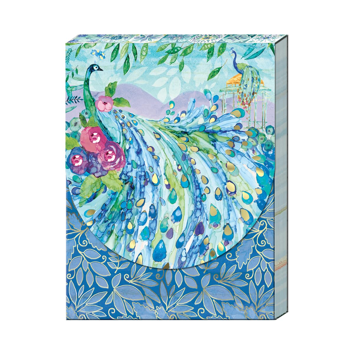 Punch Studio, Pagoda Peacock, Pocket Notepad, 75 Printed Sheets