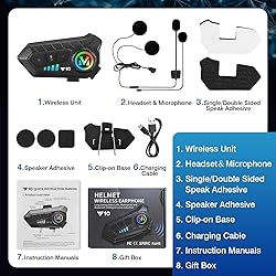 FEYA Motorcycle Helmet Speakers High Battery Life