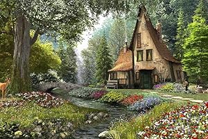 Eiazuiks Diamond Painting Kits for Adults, 5D Full Drill Diamond Art Forest Round Diamond Dots Gem Arts Suitable for Home Wall Decoration 12x16in