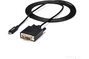 StarTech.com USB-C to DVI Cable - 6 ft / 2m - 1080p - 1920x1200 - USB-C DVI Monitor Cable - USB C Cable - Computer Monitor Ca