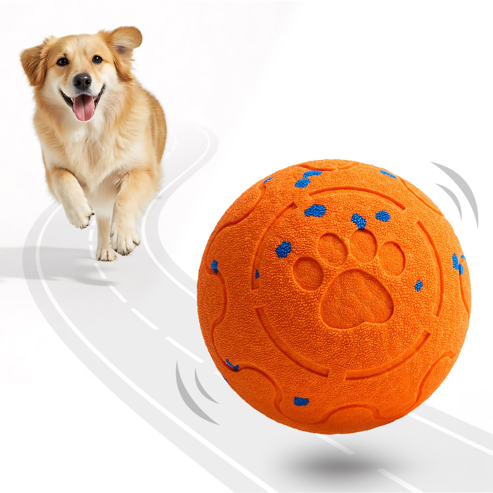 Photo 1 of Fsitego Dog Balls: Interactive Dog Ball Auto Rolling - Interactive Dog Toys for Aggressive Chewers - Bouncy & Throwable, Type-C Rechargeable, Washable, for Small & Medium & Large Dogs – Orange