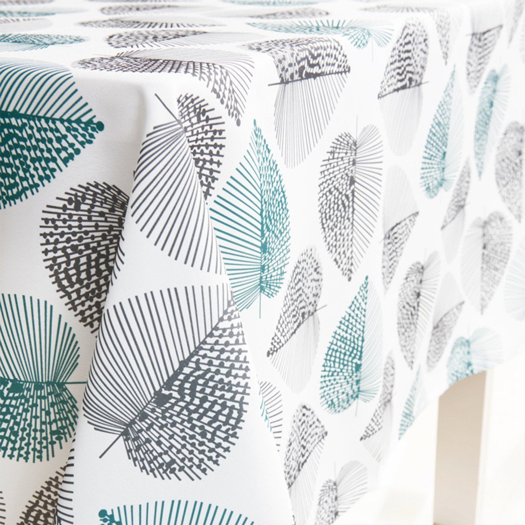 JameStyle26 Oxford Tablecloth Washable Table Cloth Various Sizes and Patterns Kitchen Living Room Washable Leaves Flowers Colourful Pattern Various Sizes and Designs Available 140 x 260 cm