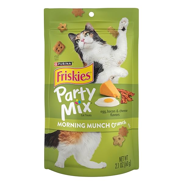 PURINA FRISKIES PARTY MIX MORNING MUNCH CRUNCH CAT TREATS – 2.1 OZ. POUCH
