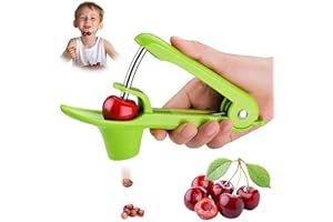 EDDHOMES Cherry Pitter Tool, Olive Pitter Tool, Cherry Pitter Remover, Cherry Core Remover Tool with Space-Saving Lock Design, Pit Remover for Cherries (Green)
