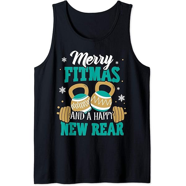 Merry Fitness Happy New Back Gym Workout Costume De Noël Débardeur