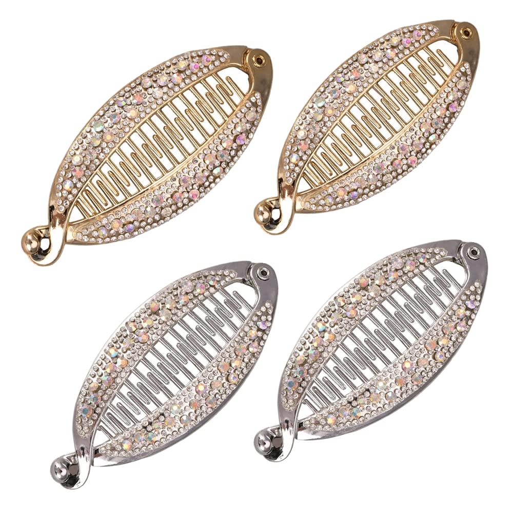 FZLANQ 4 PCS Banana Hair Clips Wide Fish Combs for Long Hair Ladies