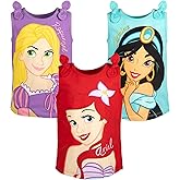 Disney Princess Cinderella Belle Moana Ariel Rapunzel Jasmine Baby Girls 3 Pack Tank Tops Infant to Little Kid